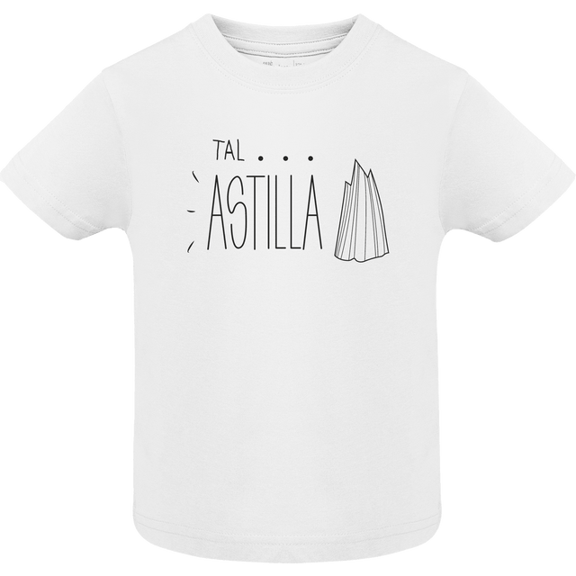 Camiseta Bebé Manga Corta color blanco - Diseño De tal palo tal astilla