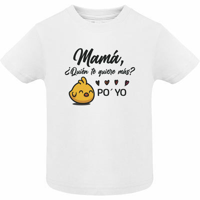 Camiseta de bebé de manga corta PO' YO en color Blanco para el Día de la Madre