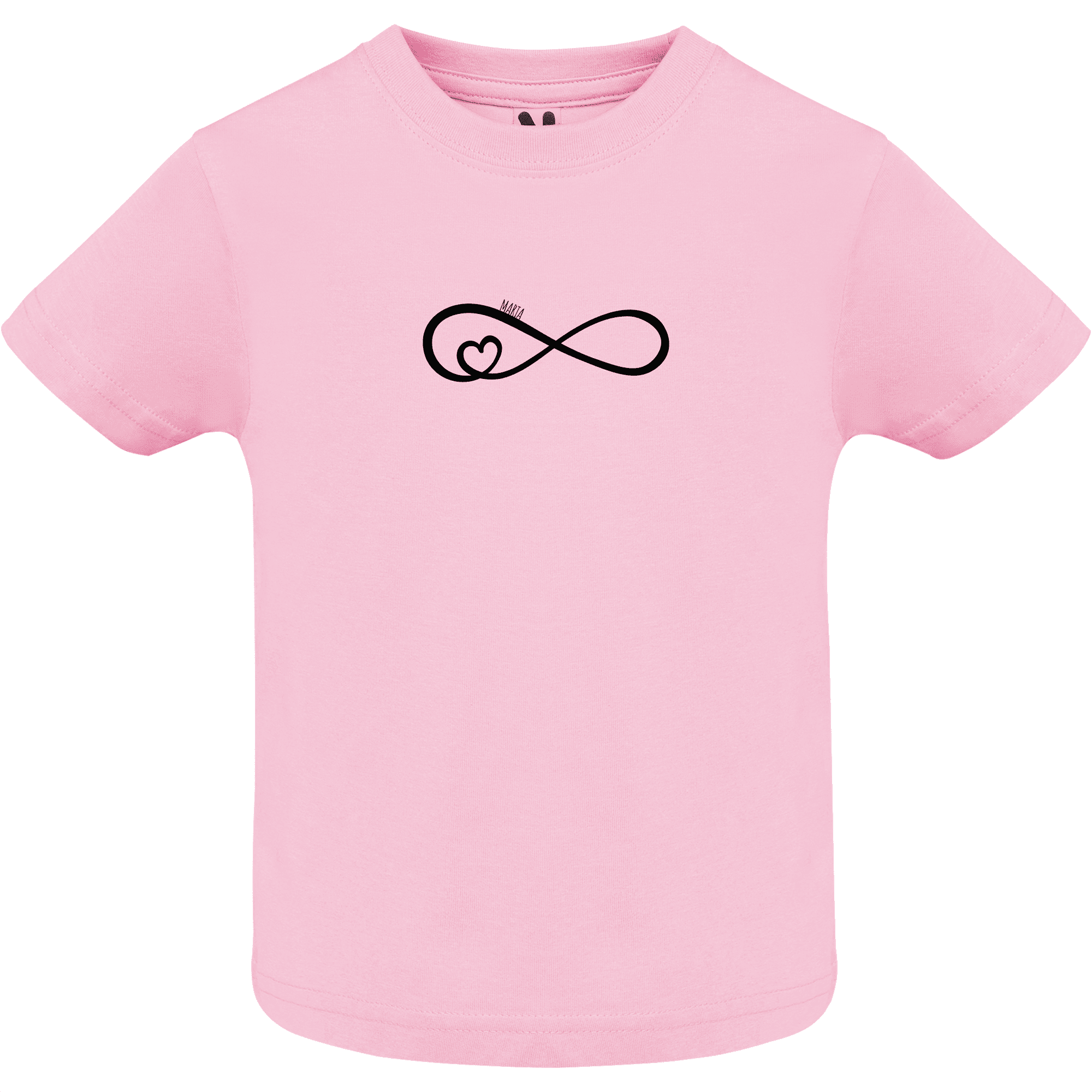 Camiseta Bebé Manga Corta color blanco - Diseño 'Corazón infinito' para el Día de la Madre