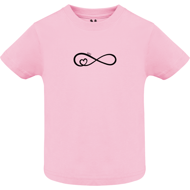 Camiseta Bebé Manga Corta color blanco - Diseño 'Corazón infinito' para el Día de la Madre