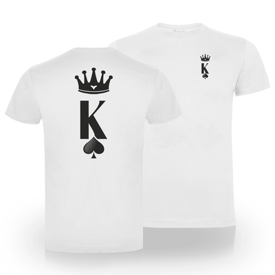 Camiseta despedida de soltero para novio en algodón orgánico – Diseño Rey – Color blanco