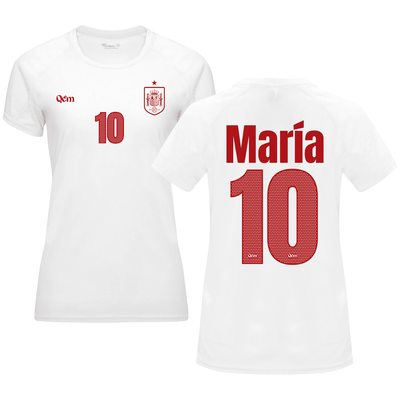 Camiseta de fútbol para mujer personalizada estilo España – no oficial