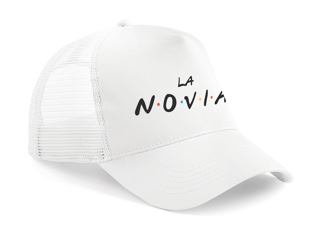 Gorra trucker Friends, La Novia color blanco - Vista lateral