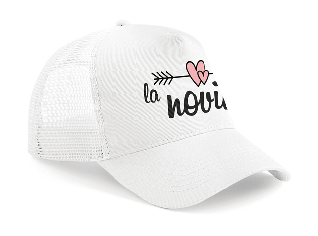 Gorra trucker La Novia color blanco - Vista lateral