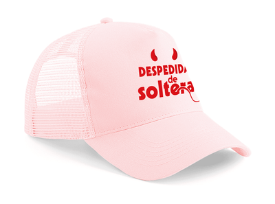 Gorra trucker Diabla color rosa pastel - Vista lateral