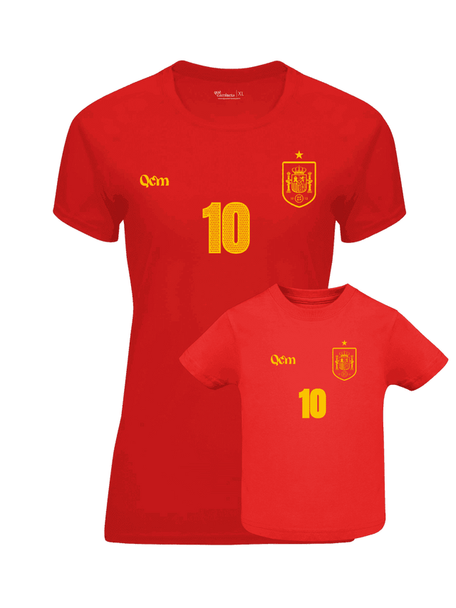 Pack camiseta España personalizada mujer y bebé
