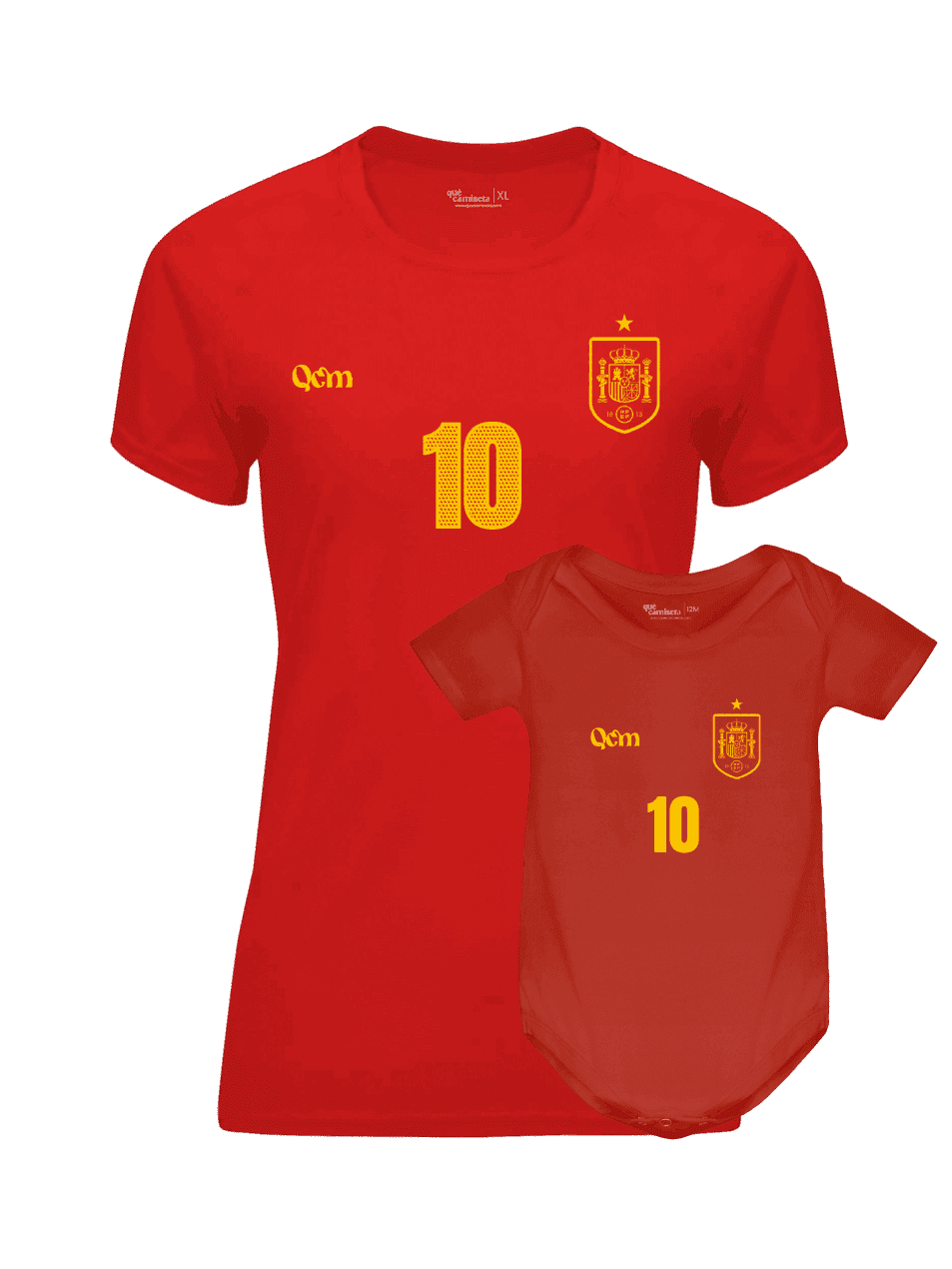 Pack camiseta España mujer y body bebé personalizado