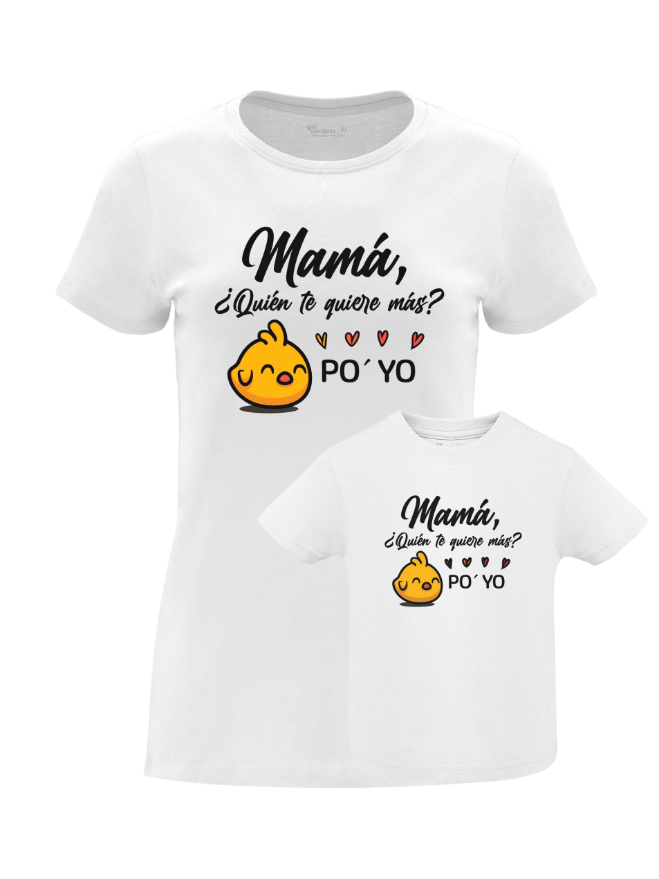 Pack Día de la Madre con camiseta para mamá y body o camiseta para bebé a juego. Diseño Po Yo.