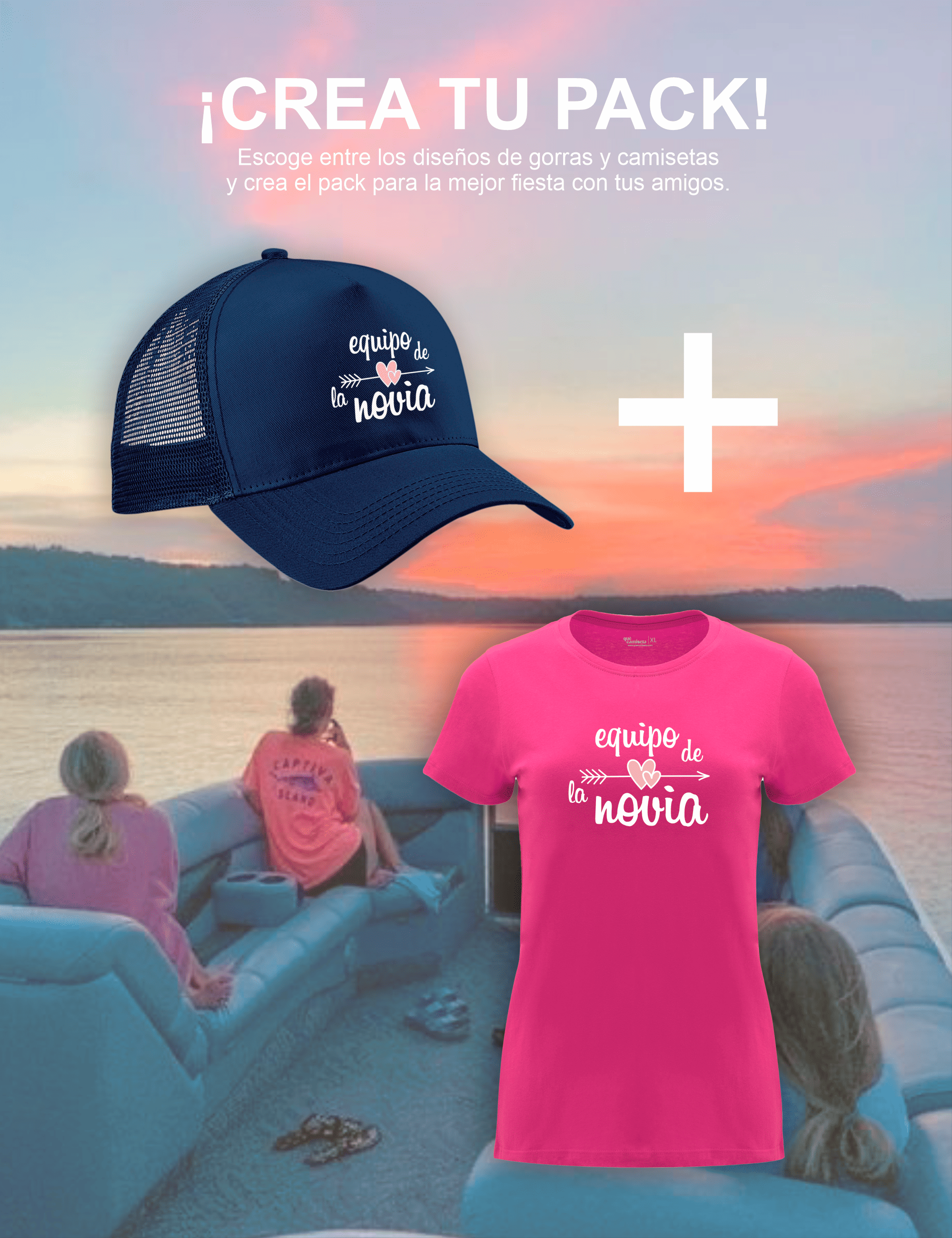 Pack Gorra y Camiseta Equipo de la Novia – Despedida