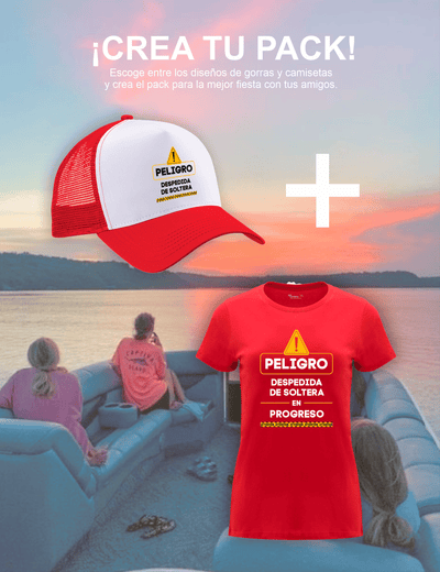 Pack gorra y camiseta Peligro – Despedida de soltera