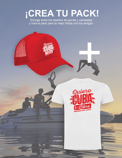 Pack gorra y camiseta Quiero Mi Cubalibre – Despedida de soltero