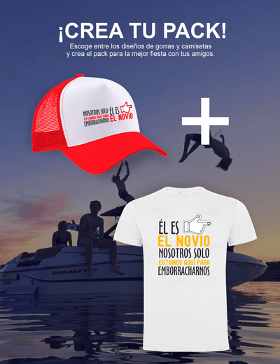 Pack gorra y camiseta El novio no soy yo – Despedida de soltero