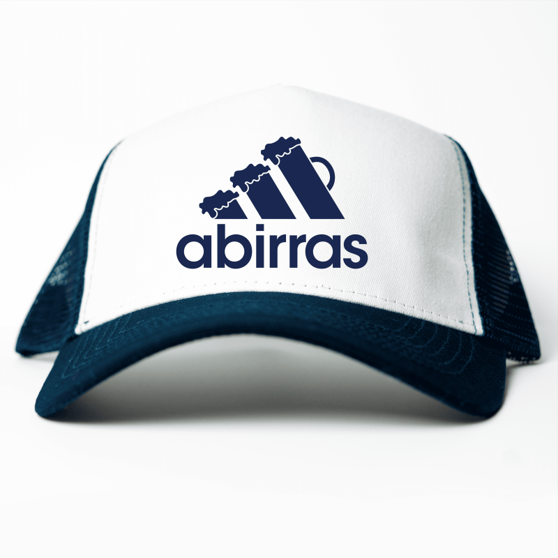 Gorra trucker Marino/Blanco - Diseño A birras - Vista frontal