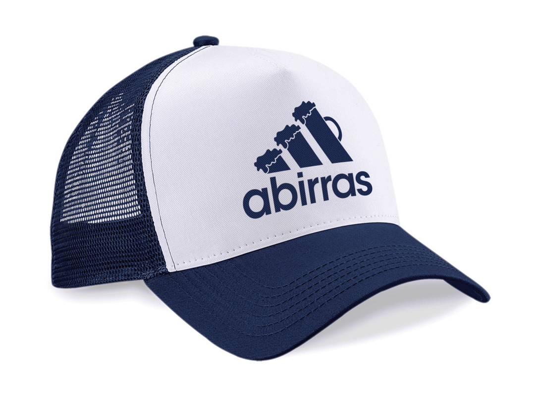 Gorra trucker Marino/Blanco - Diseño A birras - Vista lateral