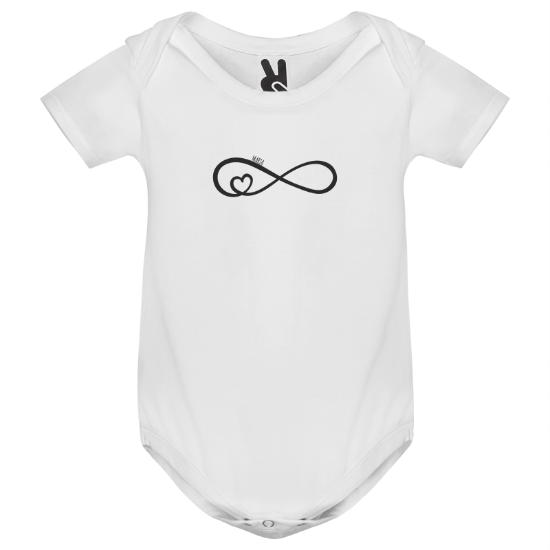 Body Bebé Manga Corta color blanco - Diseño 'Corazón infinito' para el Día de la Madre
