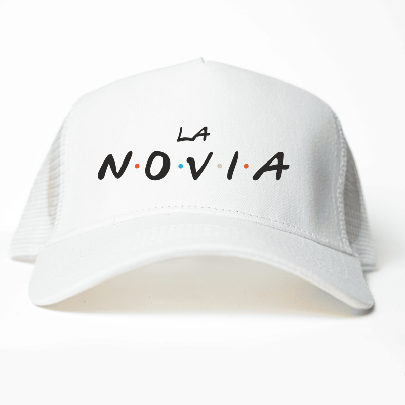 Gorra trucker Friends, La Novia color blanco - Vista frontal