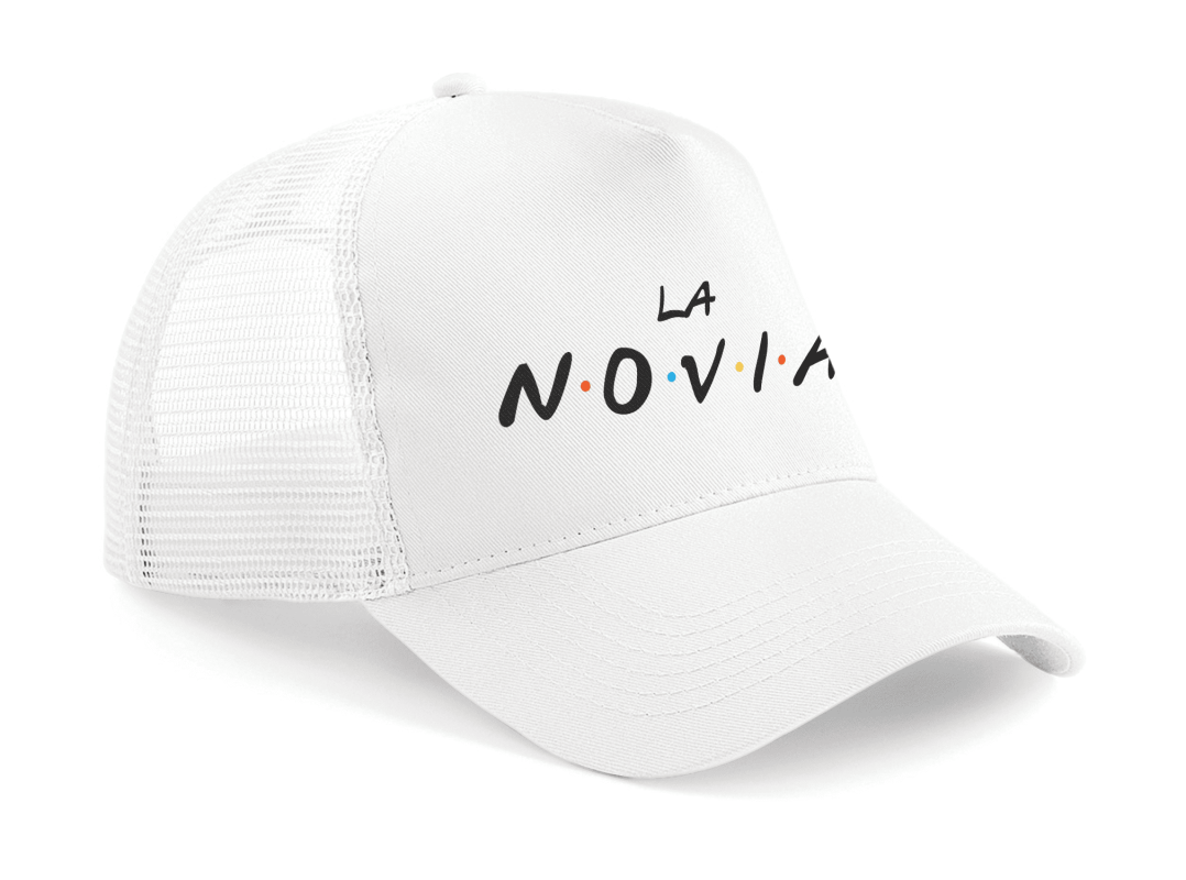 Gorra trucker Friends, La Novia color blanco - Vista lateral