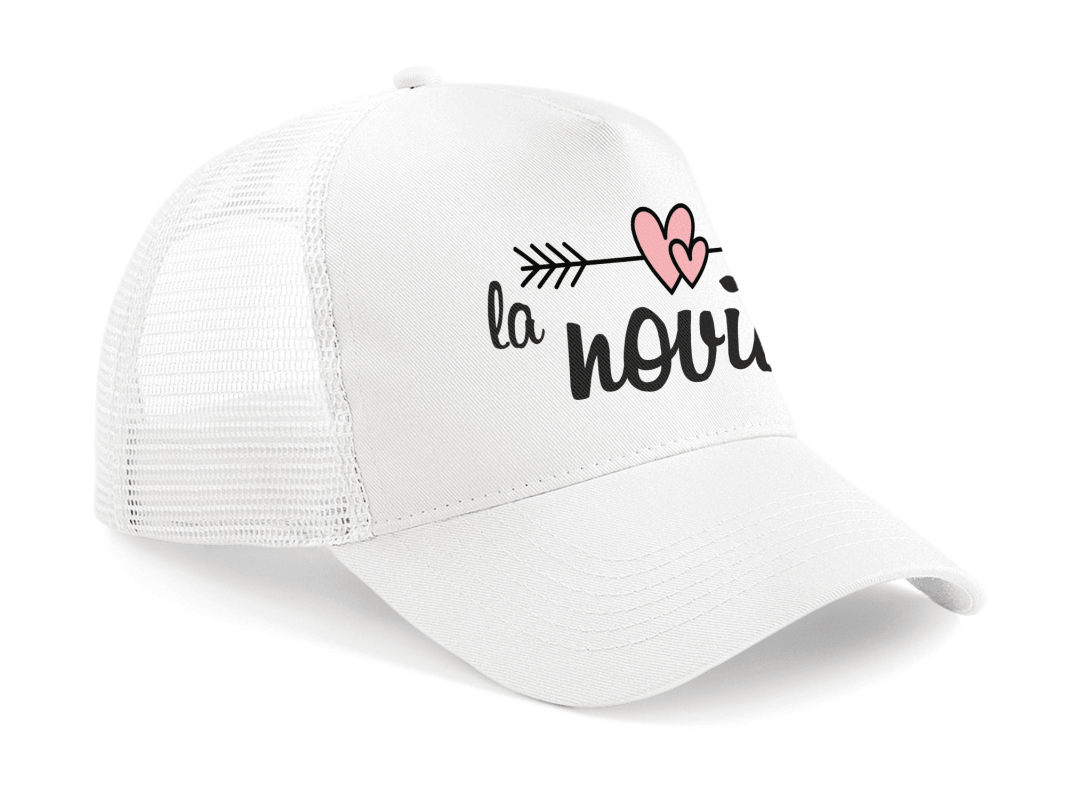 Gorra trucker La Novia color blanco - Vista lateral