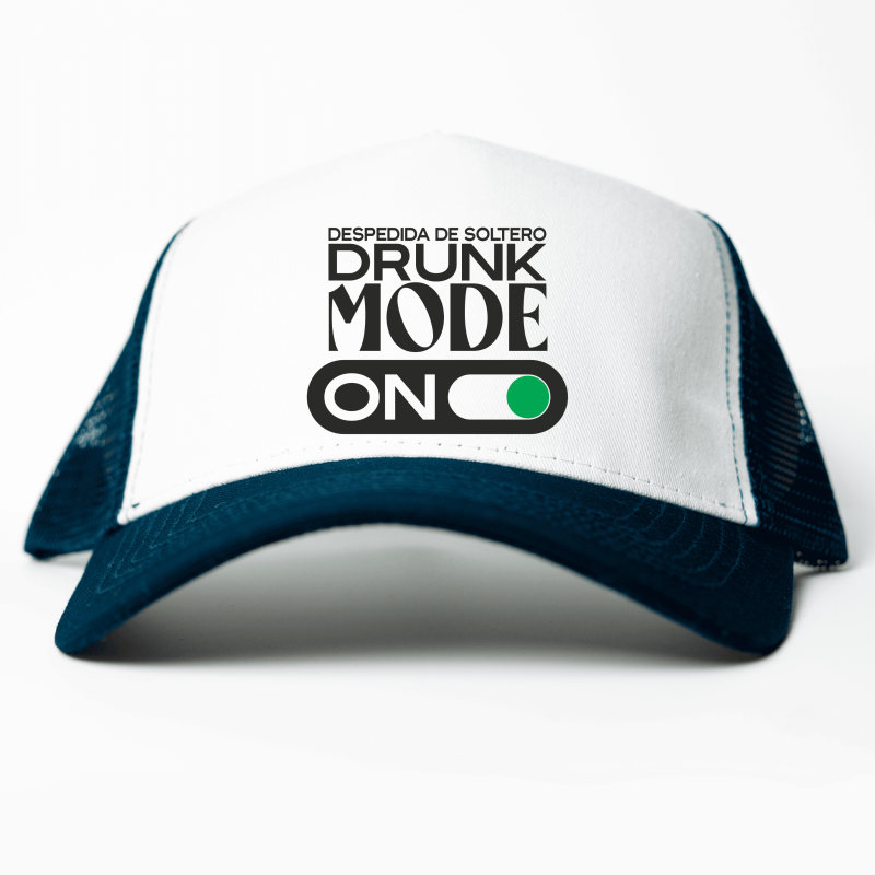 Gorra trucker Drunk Mode color marino / blanco - Vista frontal