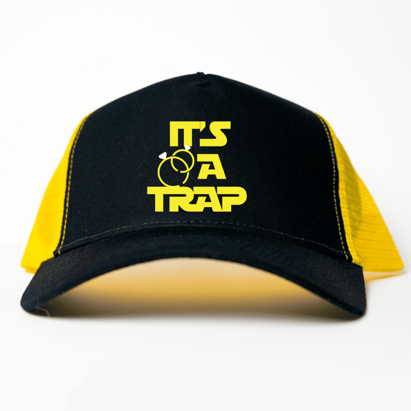 Gorra trucker It's a Trap color negro - Vista frontal