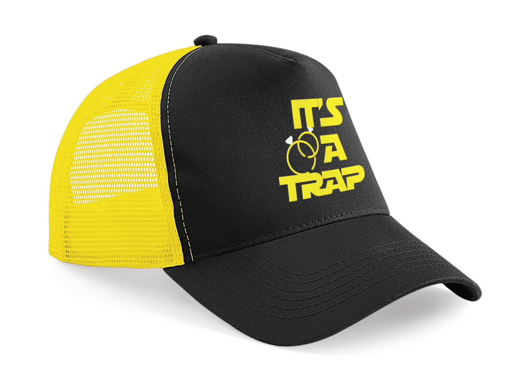 Gorra trucker It's a Trap color negro - Vista lateral