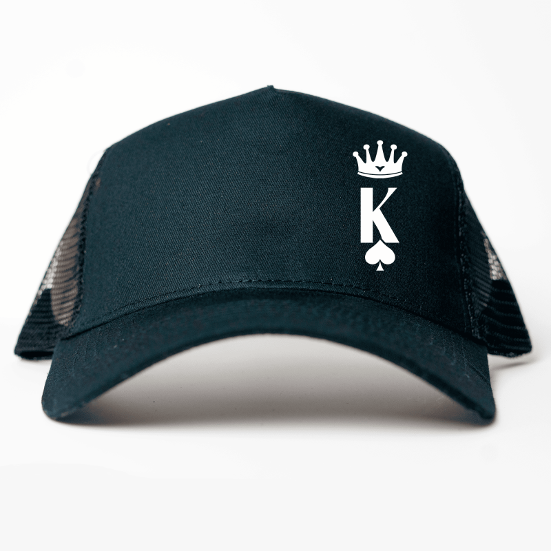 Gorra trucker Rey color negro - Vista frontal