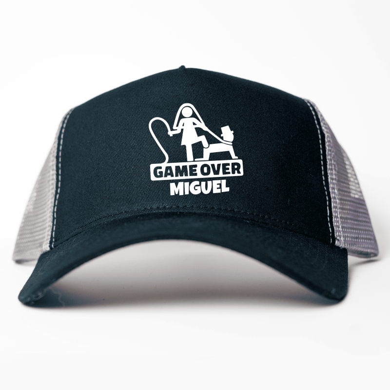 Gorra trucker Game Over color negro y gris - Vista frontal