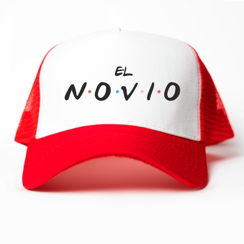 Gorra trucker Friends, el novio color rojo y blanco - Vista frontal