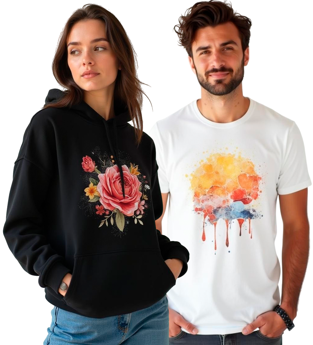 Mockup de camisetas y sudaderas lisas listas para personalizar